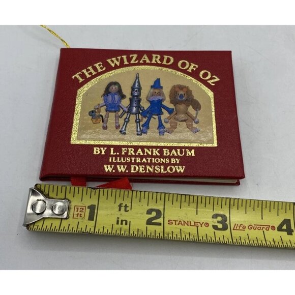 Vintage Kurt Adler Christmas Ornament The Wizard of Oz Mini Book 1984 Red Gold - Picture 8 of 13